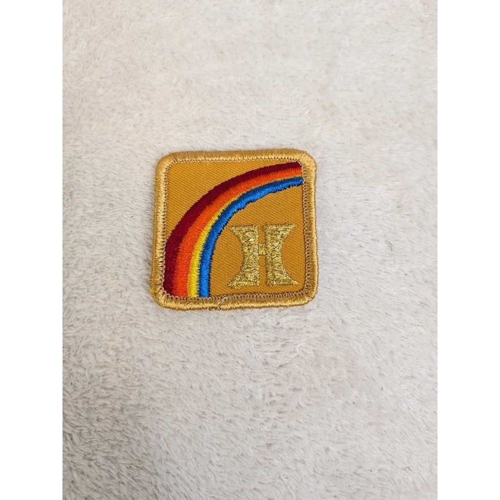 Vintage Rainbow Patch with Gold 'H' Logo‎ Embroidered Souvenir Sew On